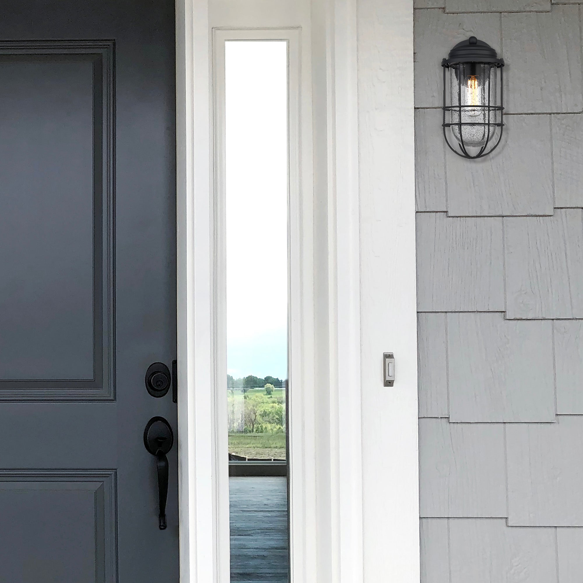 Golden Lighting Seaport 1-light 6in Outdoor Wall in Natural Black