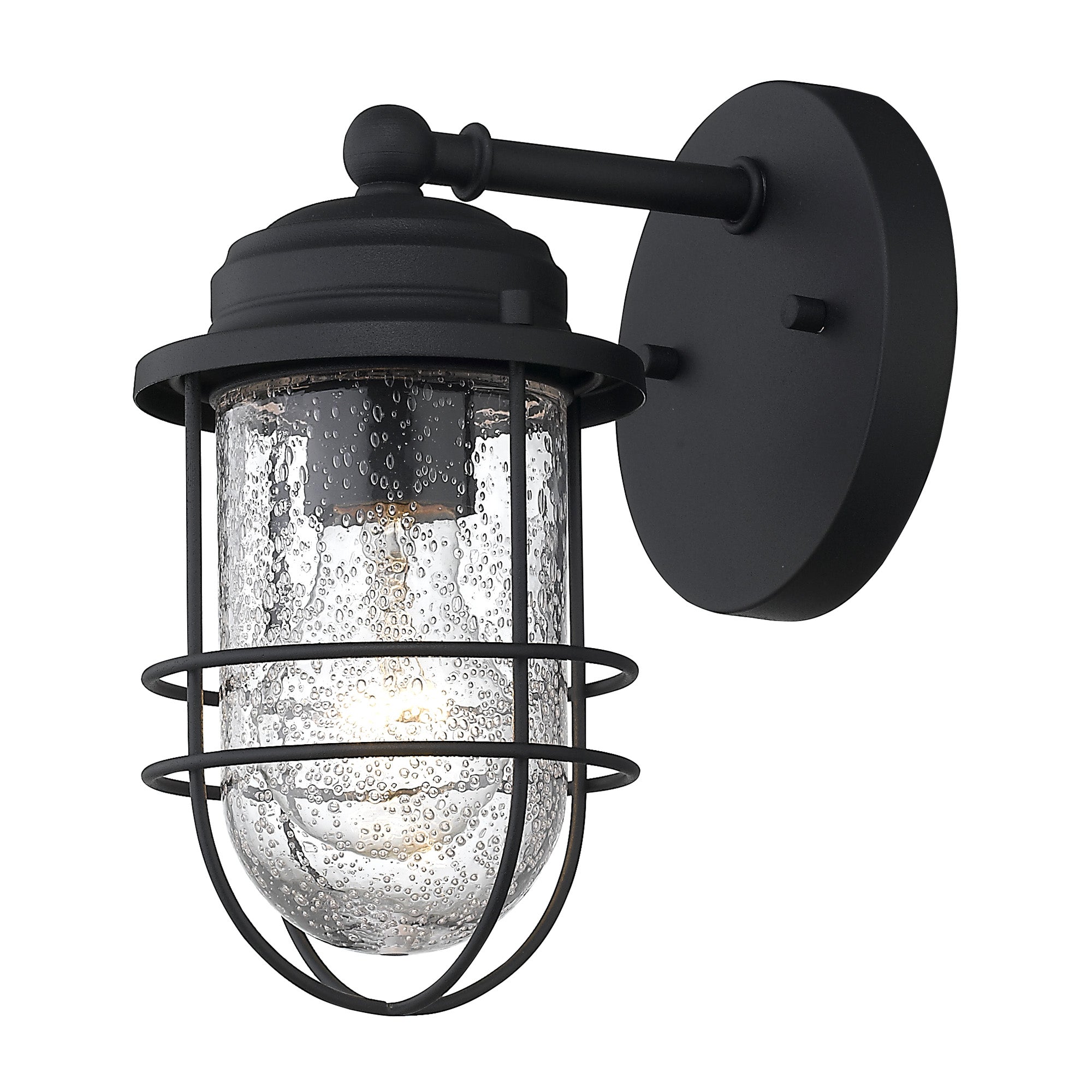 Golden Lighting Seaport 1-light 5in Outdoor Wall in Natural Black