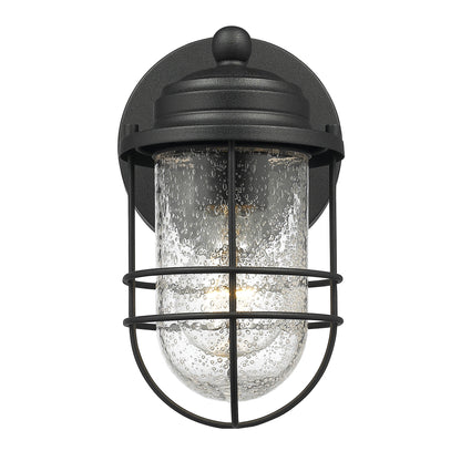 Seaport Small Outdoor Wall Sconce in Natural Black - Default Title - Golden Lighting