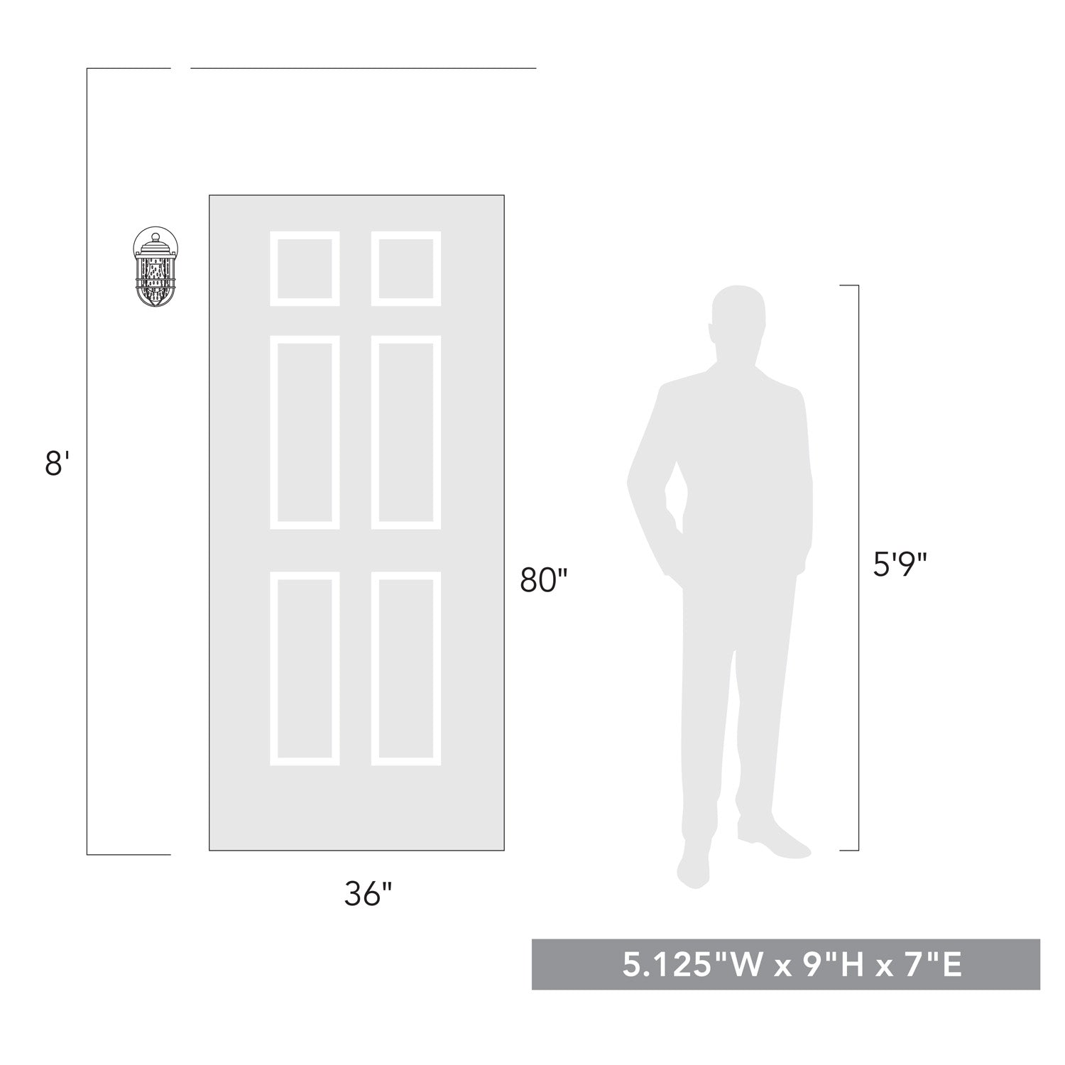 Golden Lighting Seaport 1-light 5in Outdoor Wall in Natural Black - - Golden Lighting