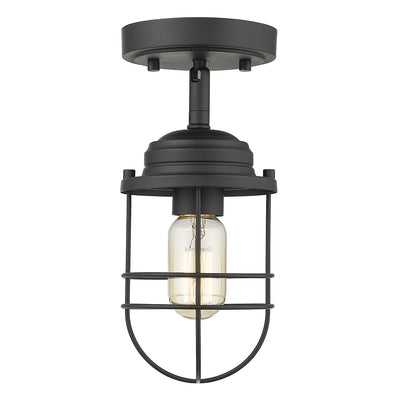 Golden Lighting Seaport 1-light Semi-Flush Mount in Matte Black - - Golden Lighting