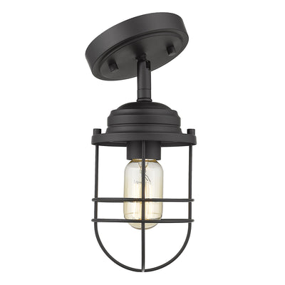 Golden Lighting Seaport 1-light Semi-Flush Mount in Matte Black - - Golden Lighting