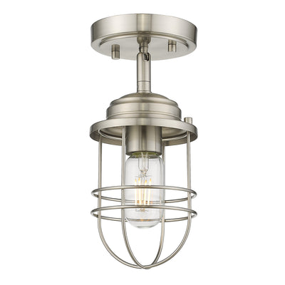 Golden Lighting Seaport 1-light Semi-Flush Mount in Pewter - - Golden Lighting