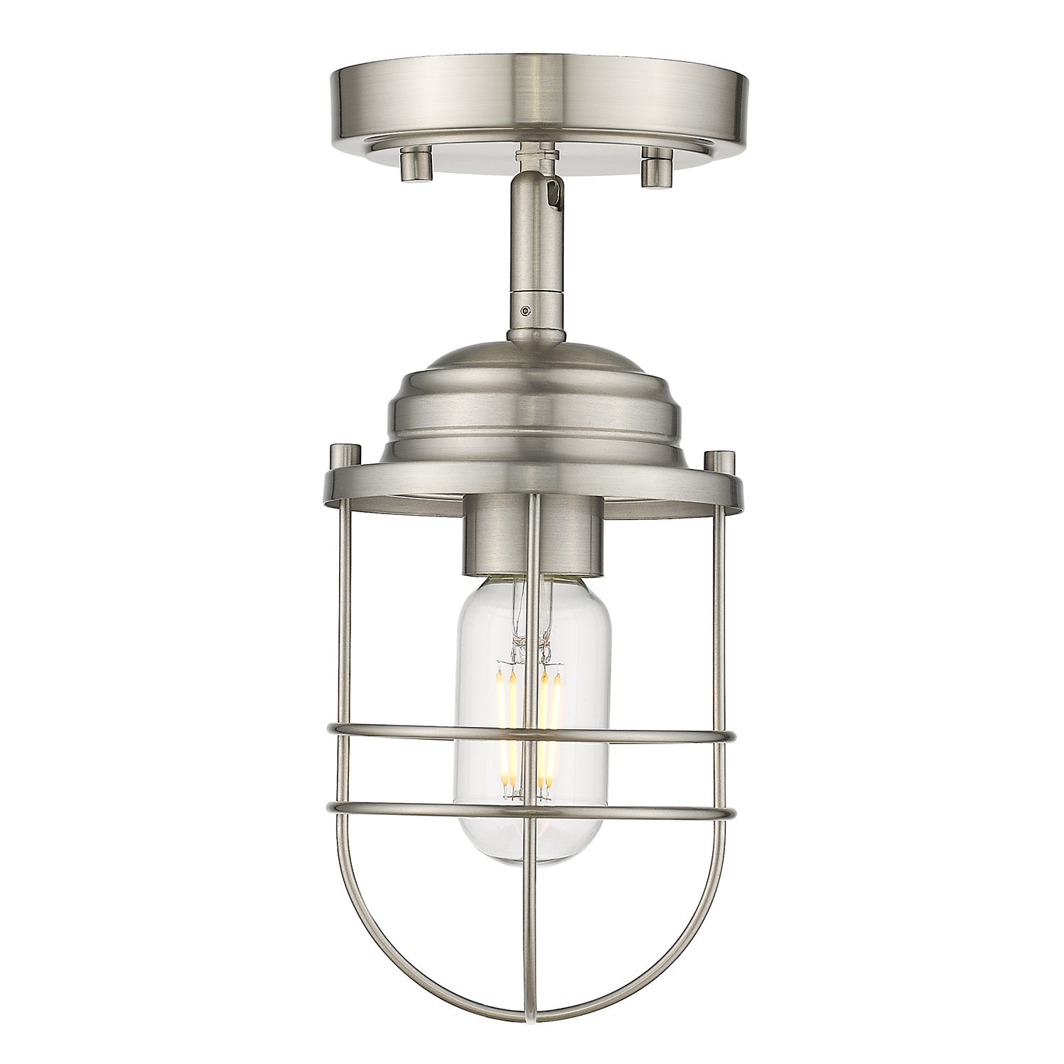 Golden Lighting Seaport 1-light Semi-Flush Mount in Pewter - - Golden Lighting