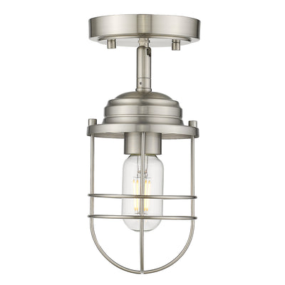 Golden Lighting Seaport 1-light Semi-Flush Mount in Pewter - - Golden Lighting