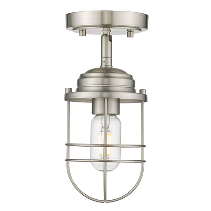 Golden Lighting Seaport 1-light Semi-Flush Mount in Pewter - - Golden Lighting