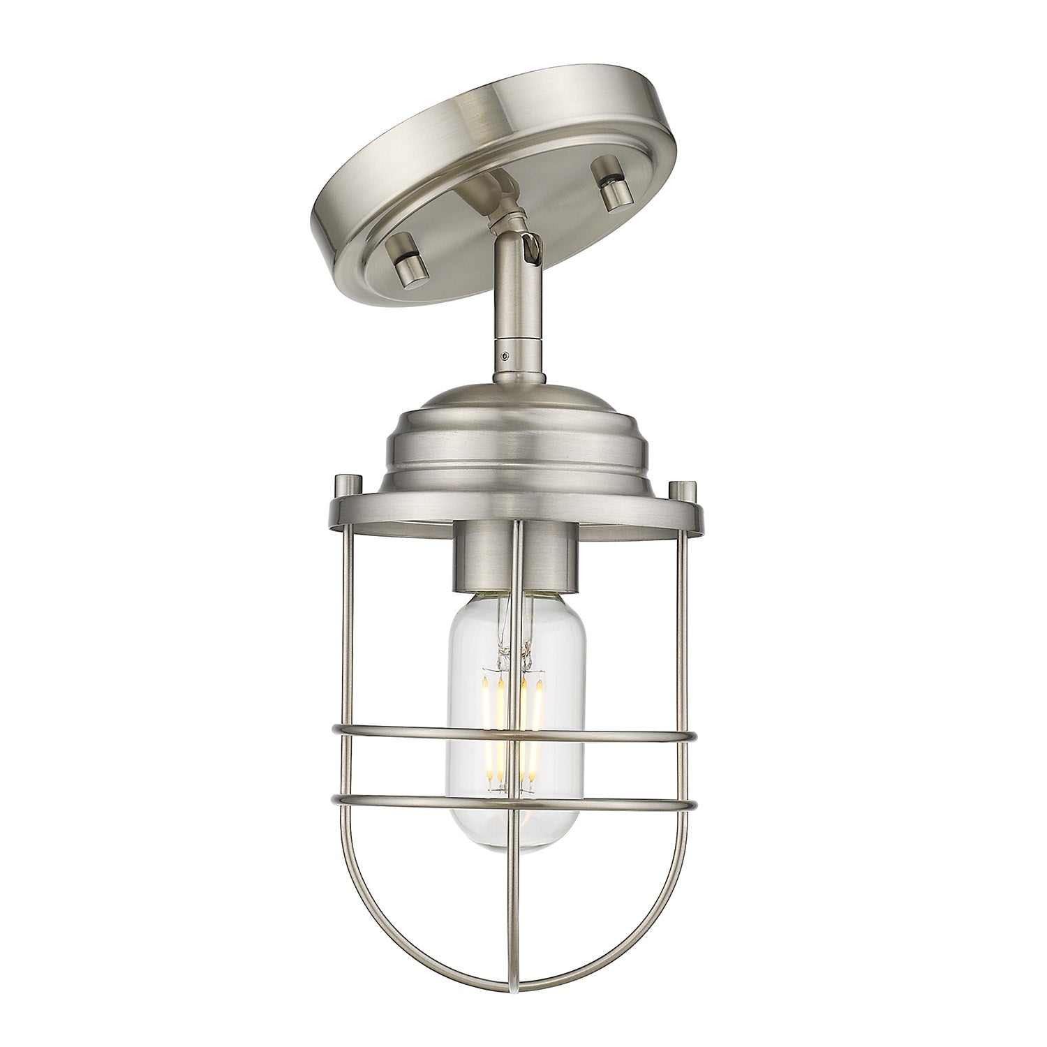 Golden Lighting Seaport 1-light Semi-Flush Mount in Pewter - - Golden Lighting