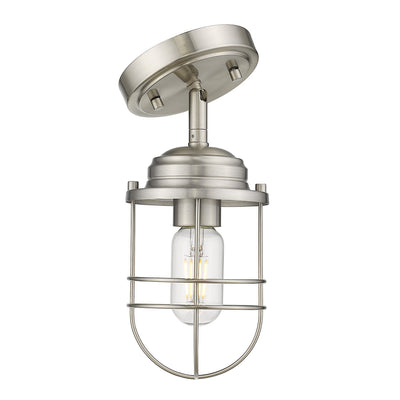 Golden Lighting Seaport 1-light Semi-Flush Mount in Pewter - - Golden Lighting
