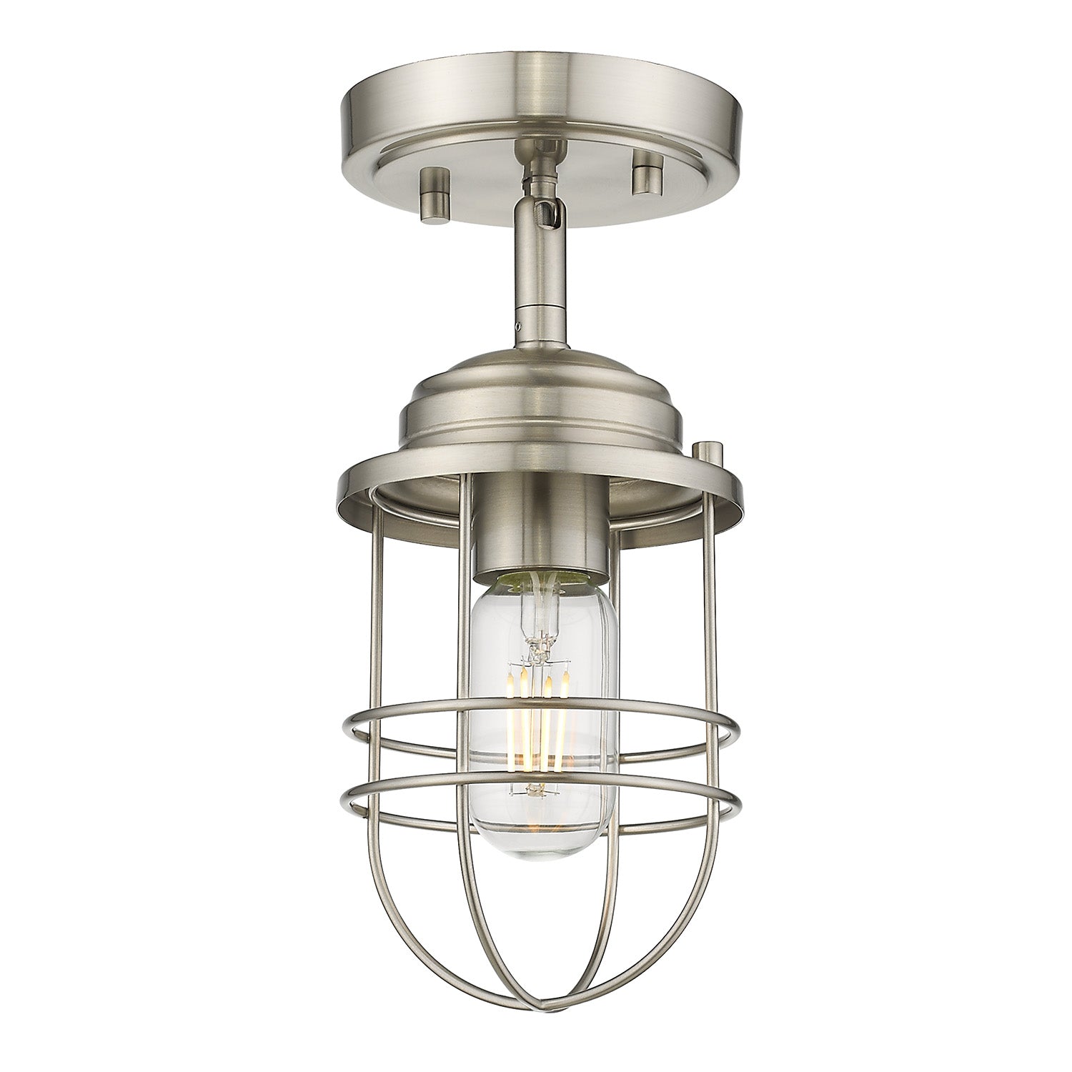 Seaport Semi-Flush in Pewter - - Golden Lighting