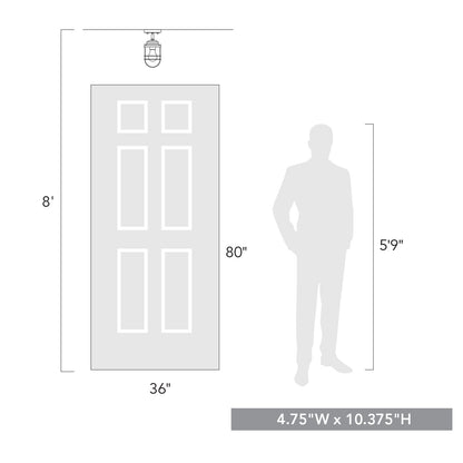 Golden Lighting Seaport 1-light Semi-Flush Mount in Matte Black - - Golden Lighting