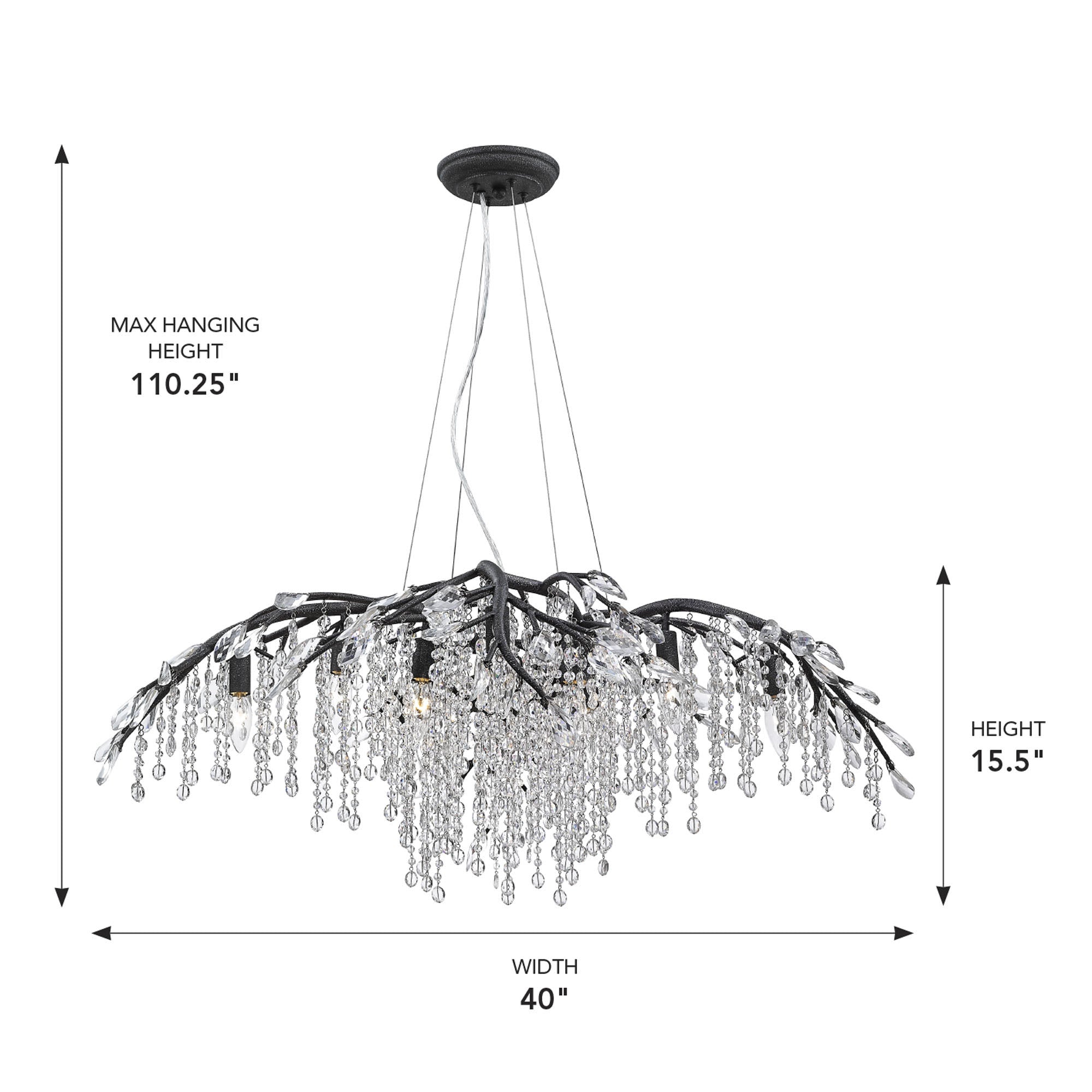Ziva by Golden Lighting Autumn Twilight 12-light Chandelier in Black Iron - - Golden Lighting