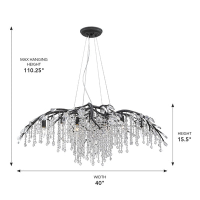 Ziva by Golden Lighting Autumn Twilight 12-light Chandelier in Black Iron - - Golden Lighting