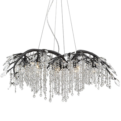 Ziva by Golden Lighting Autumn Twilight 12-light Chandelier in Black Iron - - Golden Lighting