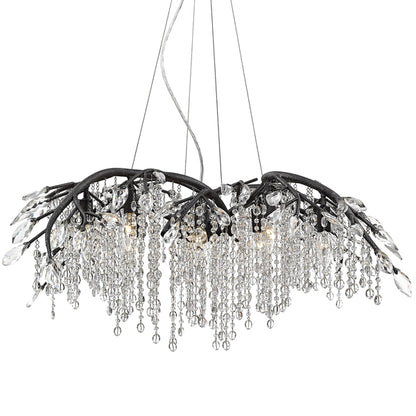 Ziva by Golden Lighting Autumn Twilight 12-light Chandelier in Black Iron - - Golden Lighting