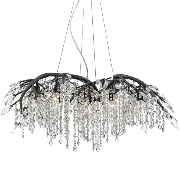 Ziva by Golden Lighting Autumn Twilight 12-light Chandelier in Black Iron - - Golden Lighting