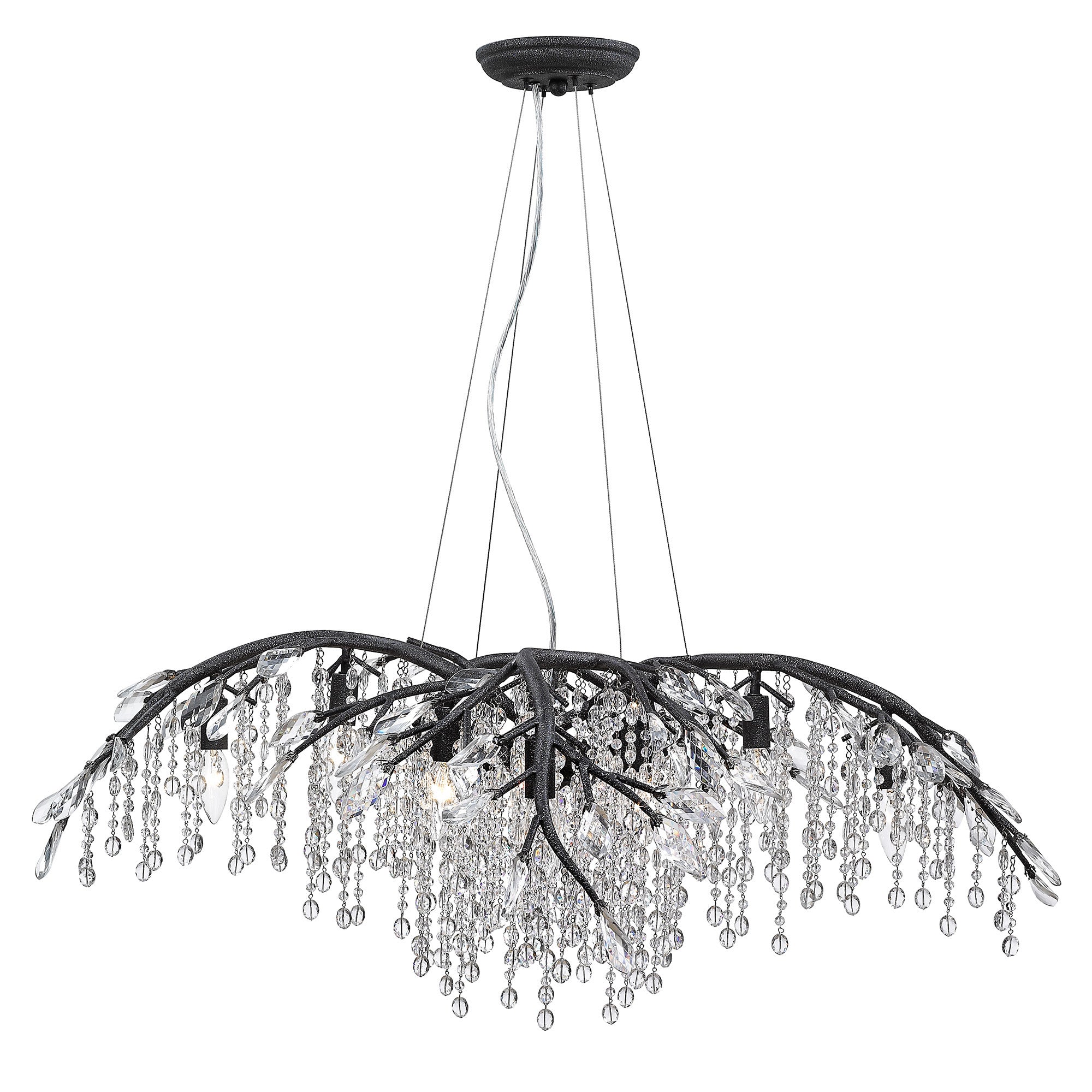 Ziva by Golden Lighting Autumn Twilight 12-light Chandelier in Black Iron - - Golden Lighting