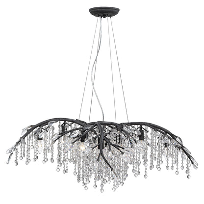 Ziva by Golden Lighting Autumn Twilight 12-light Chandelier in Black Iron - - Golden Lighting