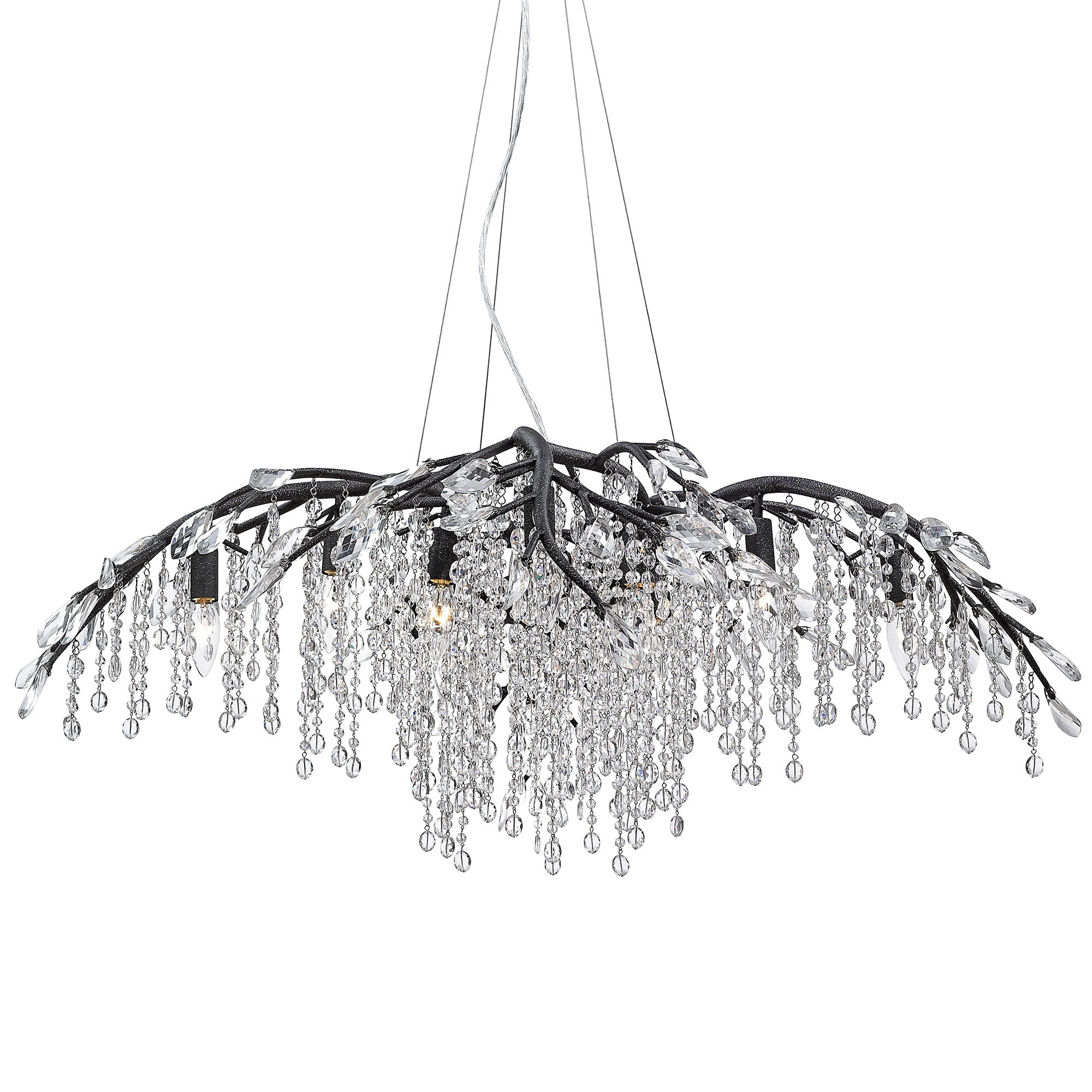Ziva by Golden Lighting Autumn Twilight 12-light Chandelier in Black Iron