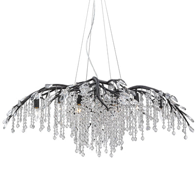 Ziva by Golden Lighting Autumn Twilight 12-light Chandelier in Black Iron - Default Title - Golden Lighting