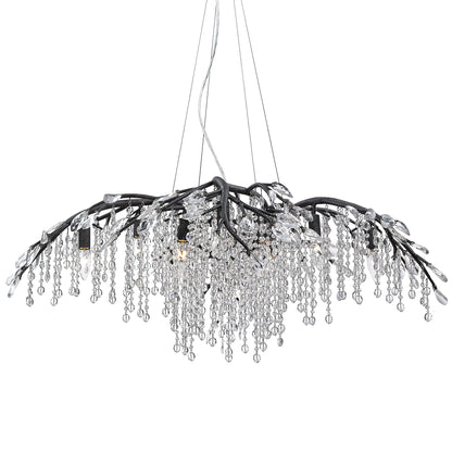 Autumn Twilight 12 Light Chandelier in Black Iron - - Golden Lighting