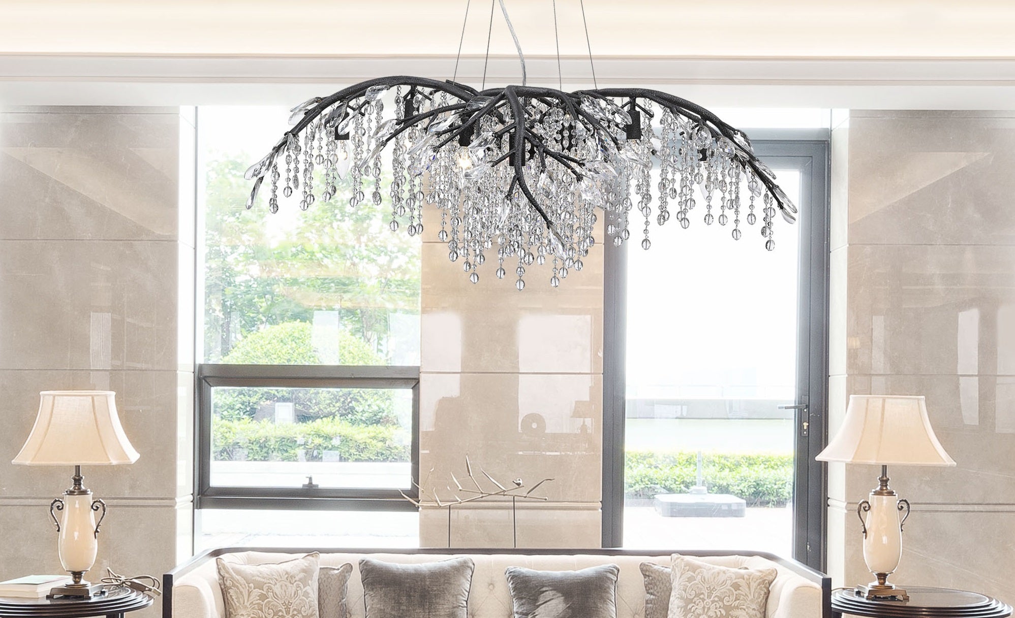 Ziva by Golden Lighting Autumn Twilight 12-light Chandelier in Black Iron - - Golden Lighting