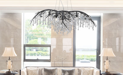 Ziva by Golden Lighting Autumn Twilight 12-light Chandelier in Black Iron - - Golden Lighting