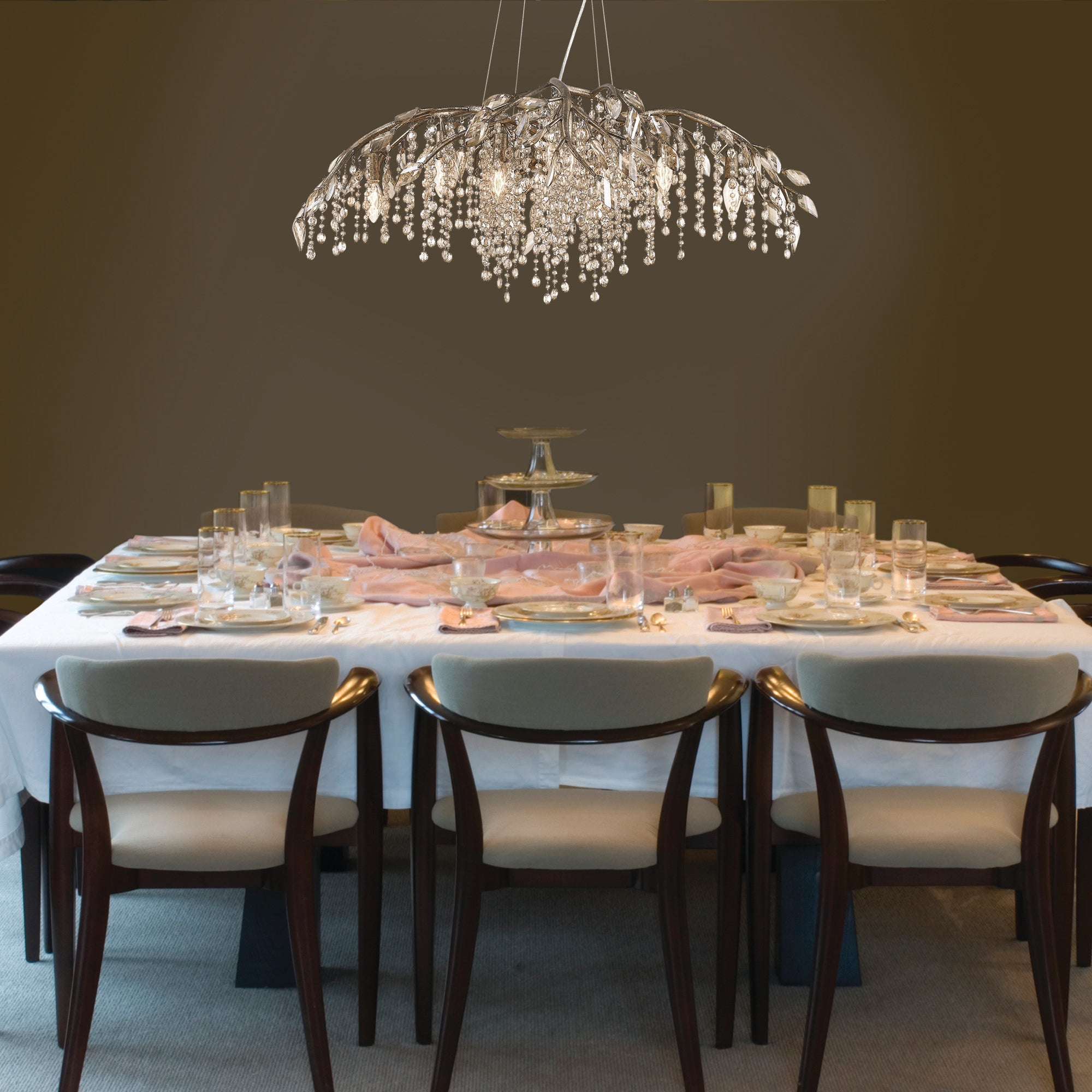 Autumn Twilight 12 Light Chandelier in Mystic Gold - Default Title - Golden Lighting