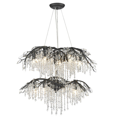 Ziva by Golden Lighting Autumn Twilight 18-light Chandelier in Black Iron - - Golden Lighting