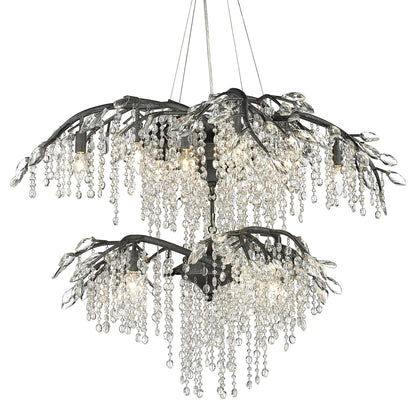 Ziva by Golden Lighting Autumn Twilight 18-light Chandelier in Black Iron - Default Title - Golden Lighting