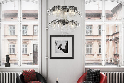 Ziva by Golden Lighting Autumn Twilight 18-light Chandelier in Black Iron - - Golden Lighting