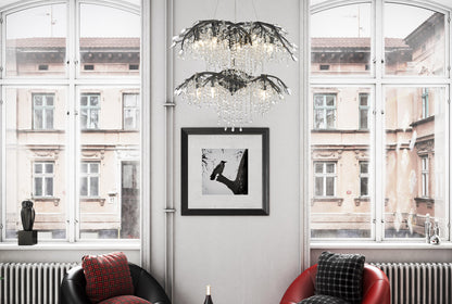 Golden Lighting Autumn Twilight 18-light Chandelier in Black Iron