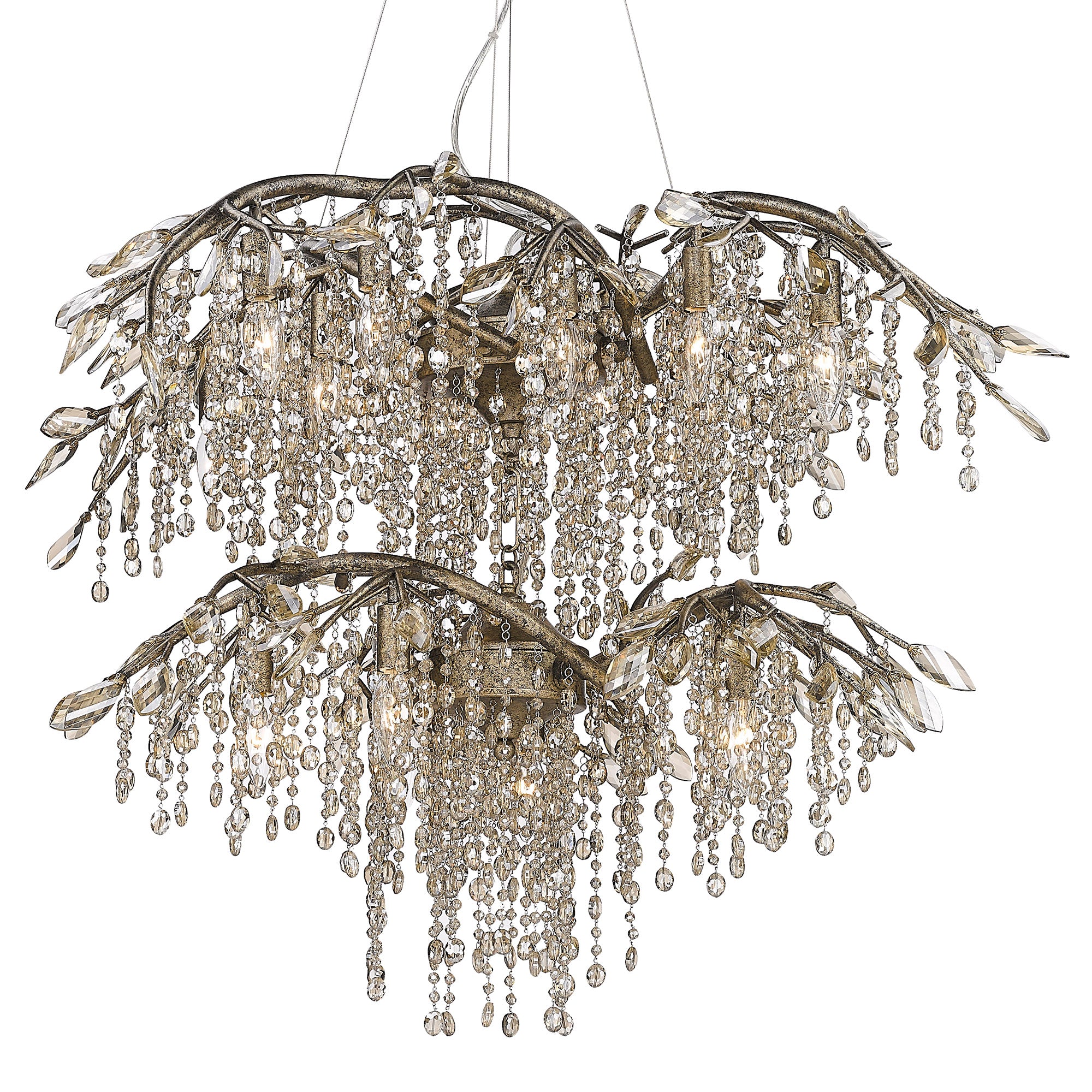 Ziva by Golden Lighting Autumn Twilight 18-light Chandelier in Mystic Gold