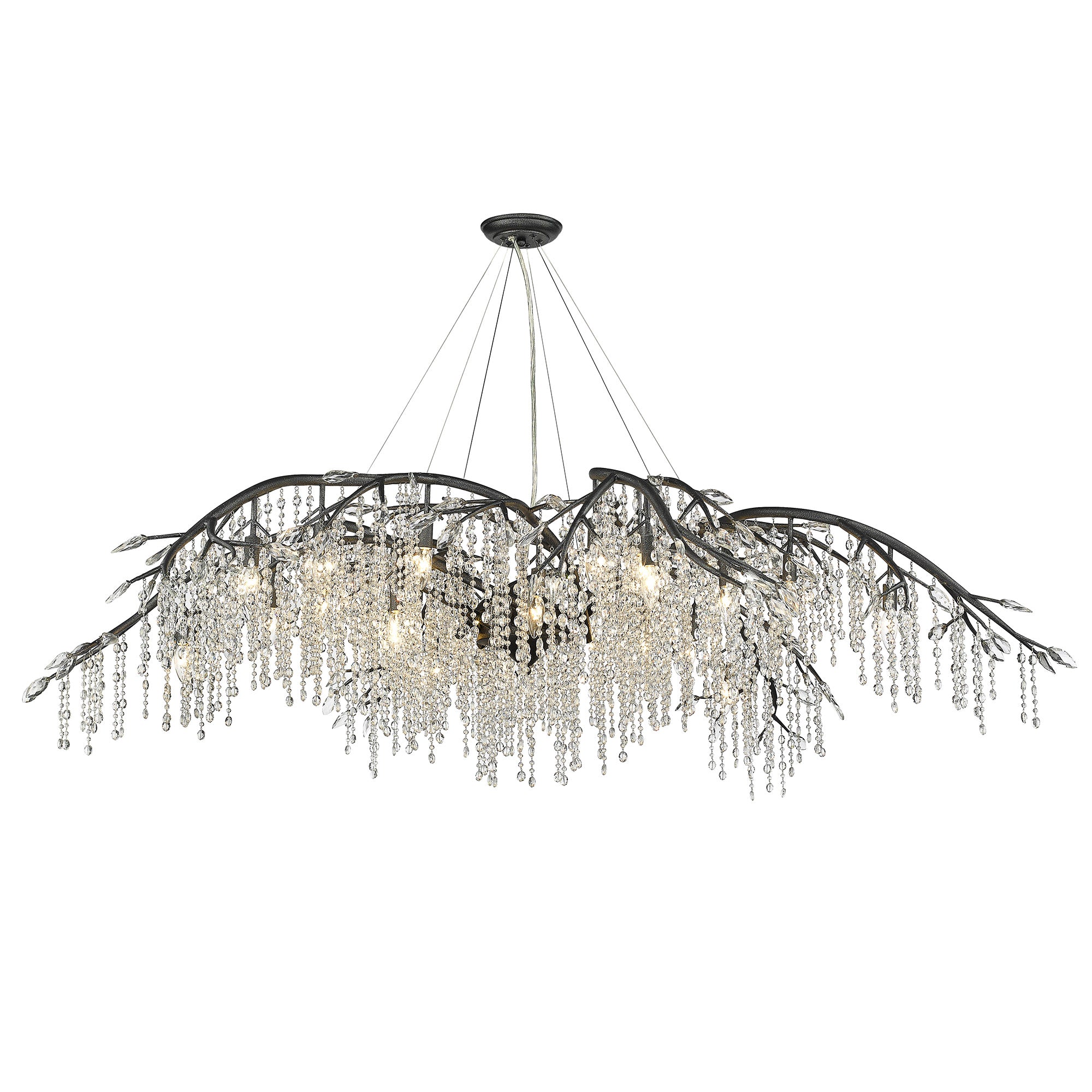 Ziva by Golden Lighting Autumn Twilight 24-light Chandelier in Black Iron - Default Title - Golden Lighting