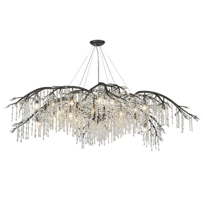 Ziva by Golden Lighting Autumn Twilight 24-light Chandelier in Black Iron - - Golden Lighting