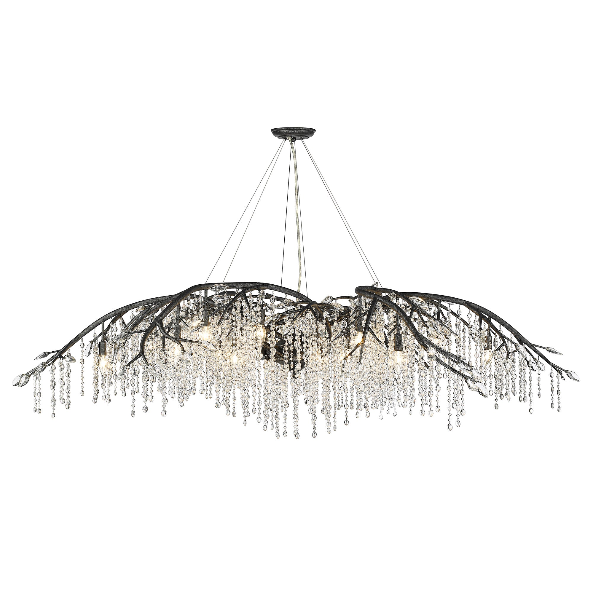 Autumn Twilight 24 Light Chandelier - Black Iron / No Shade / NA - Golden Lighting