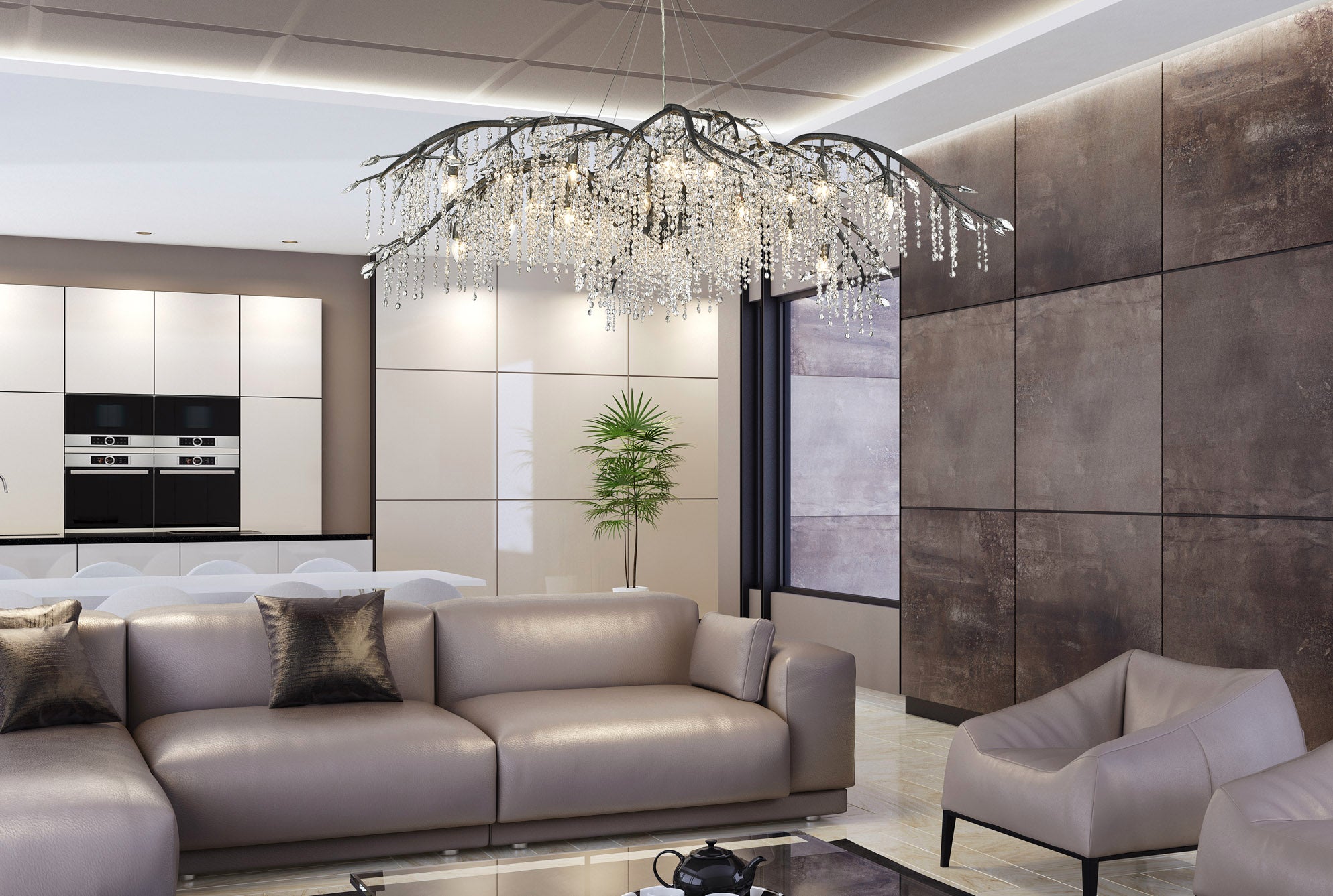 Golden Lighting Autumn Twilight 24-light Chandelier in Black Iron
