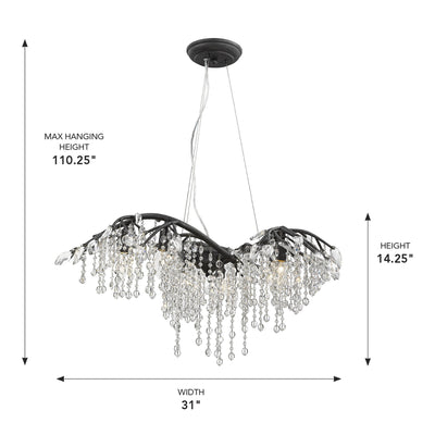 Ziva by Golden Lighting Autumn Twilight 6-light Chandelier in Black Iron - - Golden Lighting