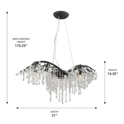 Ziva by Golden Lighting Autumn Twilight 6-light Chandelier in Black Iron - - Golden Lighting