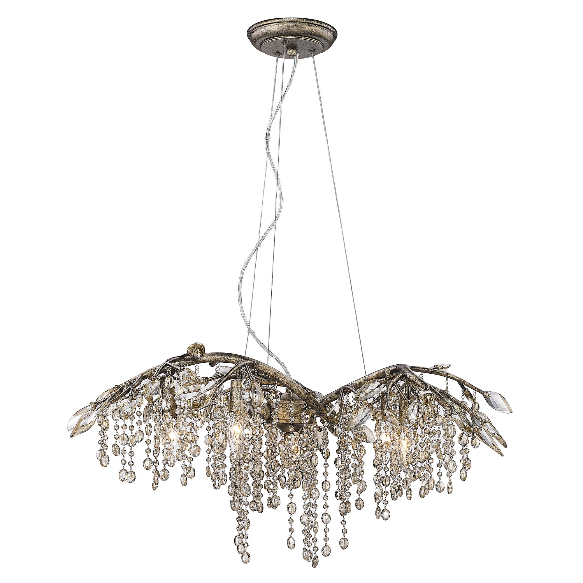Ziva by Golden Lighting Autumn Twilight 6-light Chandelier in Mystic Gold - - Golden Lighting
