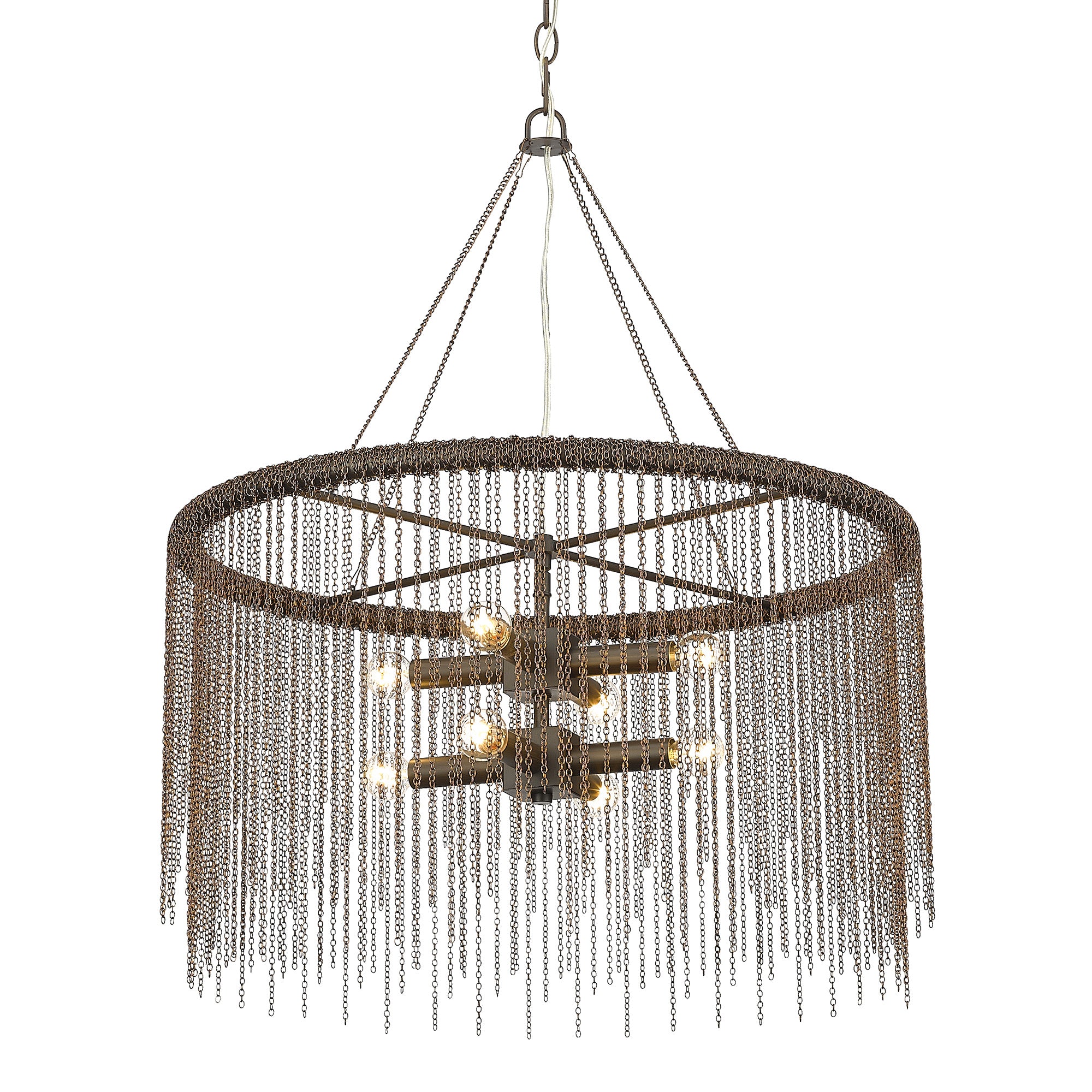Cleo 8 Light Pendant in Rubbed Bronze - - Golden Lighting