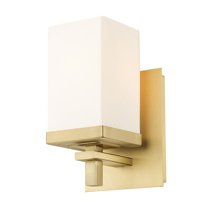 Maddox BCB 1 Light Bath Vanity in Brushed Champagne Bronze with Opal Glass Shade - - Golden Lighting