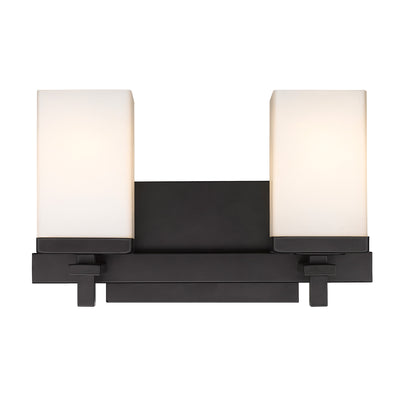 Maddox 2-light Vanity in Matte Black - Golden Lighting