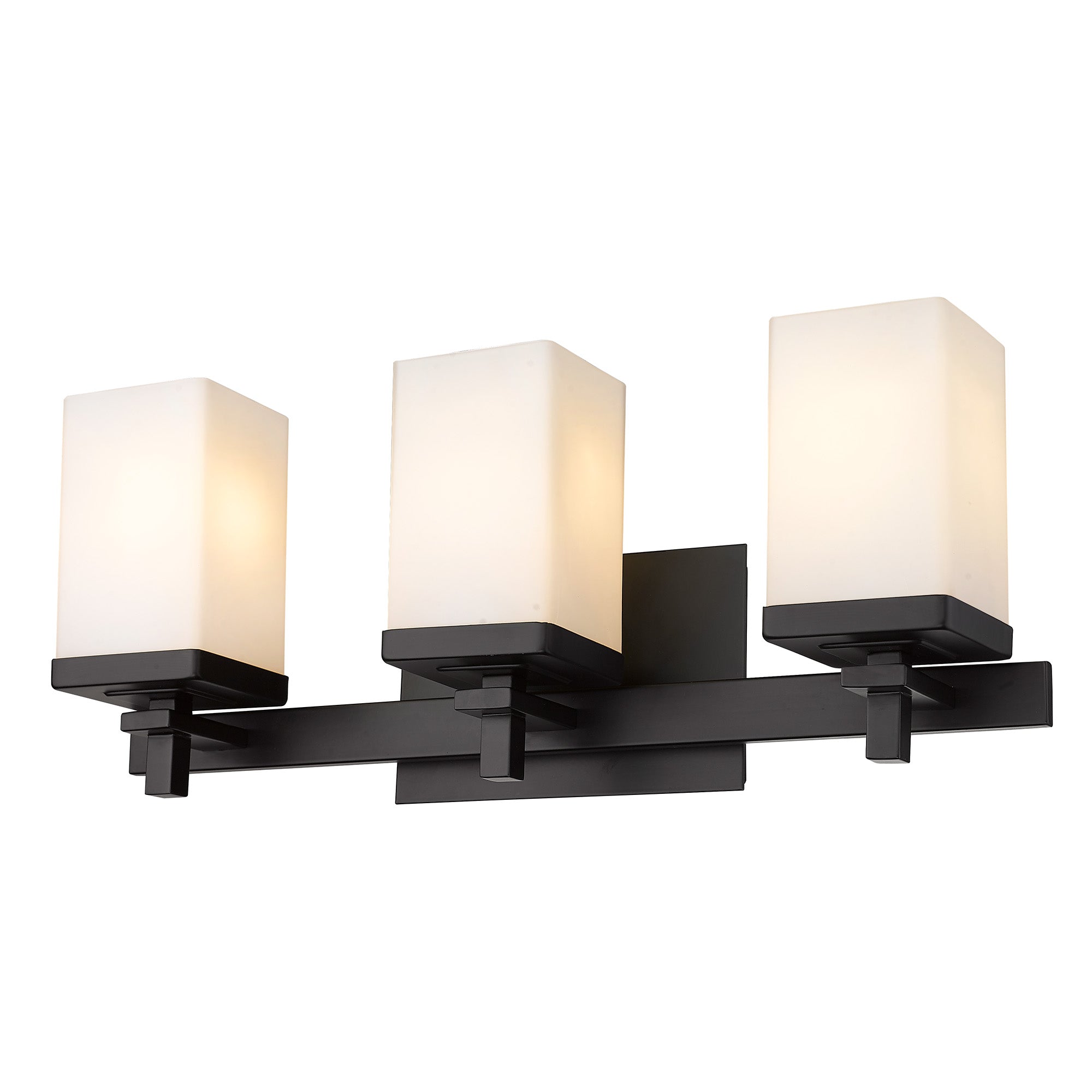 Maddox 3 Light Bath Vanity in Matte Black - - Golden Lighting