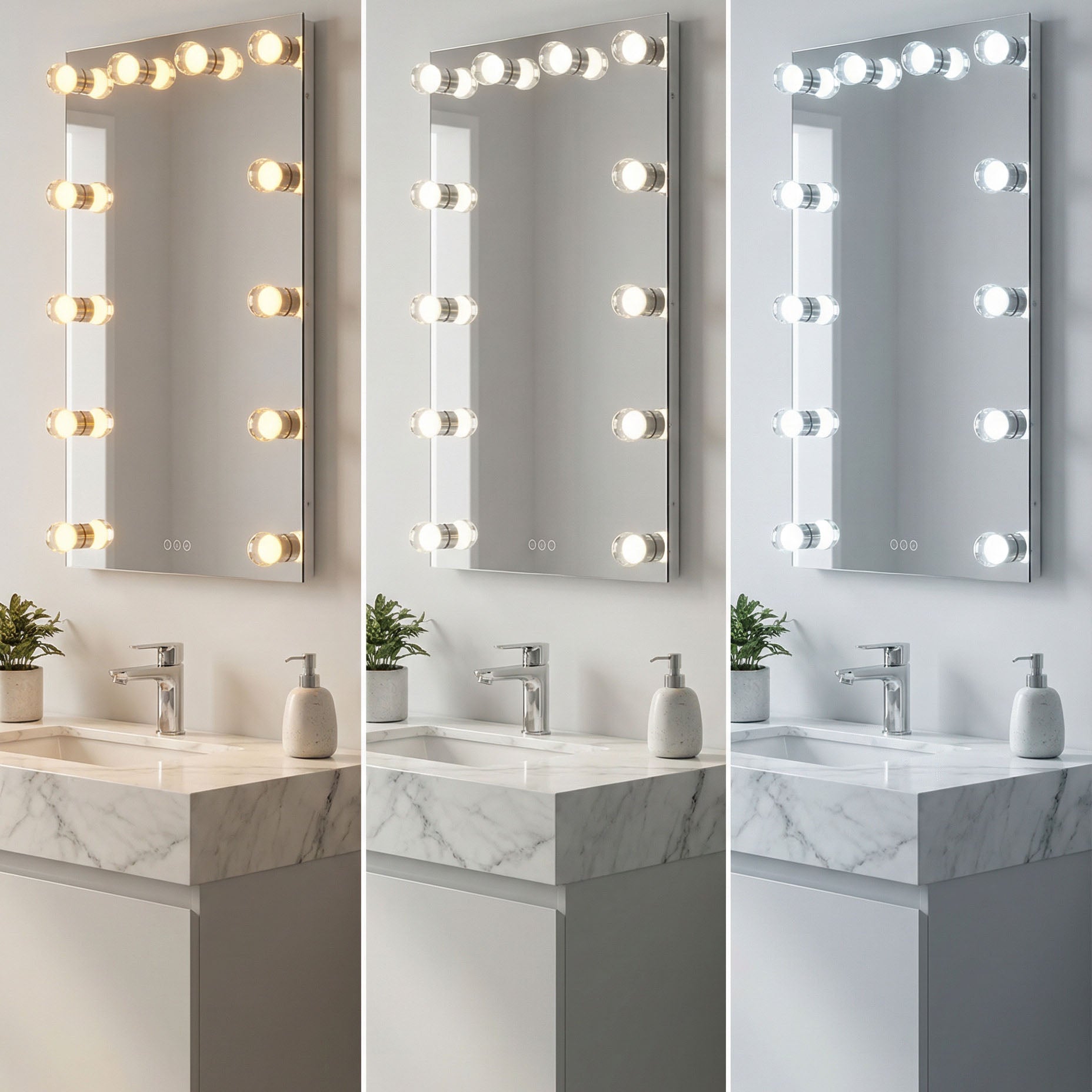 Starlight LED 30in Mirror with Clear Acrylic Globe Diffusers