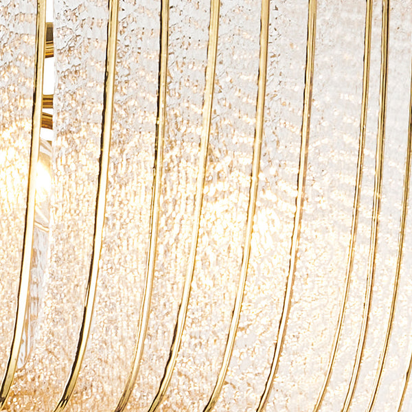 Hammered Glass Panels with Gold Trim