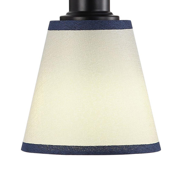 White Fabric with Blue Trim