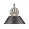 Orwell 1 Light Wall Sconce - Pewter / Rubbed Bronze Shade - Golden Lighting