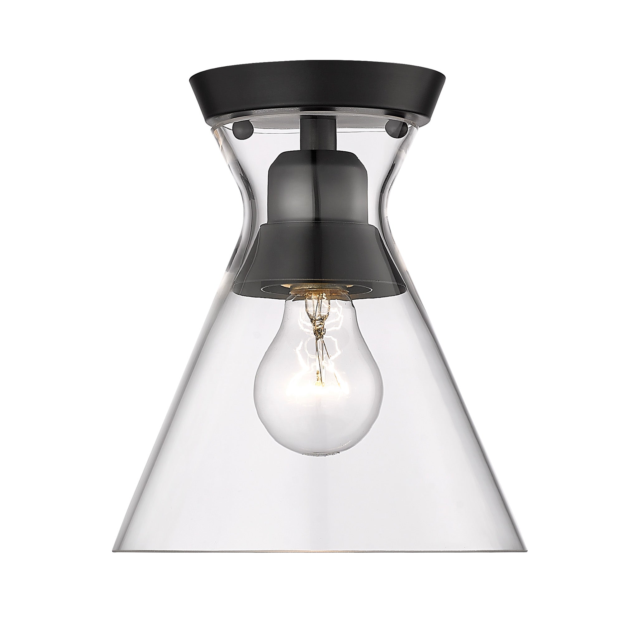 Malta Flush Mount - Matte Black - Golden Lighting