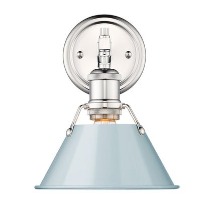 Orwell 1 Light Bath Vanity - Chrome / Seafoam Shade - Golden Lighting