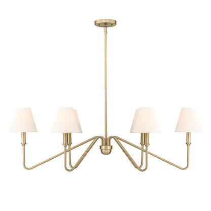 Kennedy Linear Pendant - Brushed Champagne Bronze / Ivory Linen - Golden Lighting